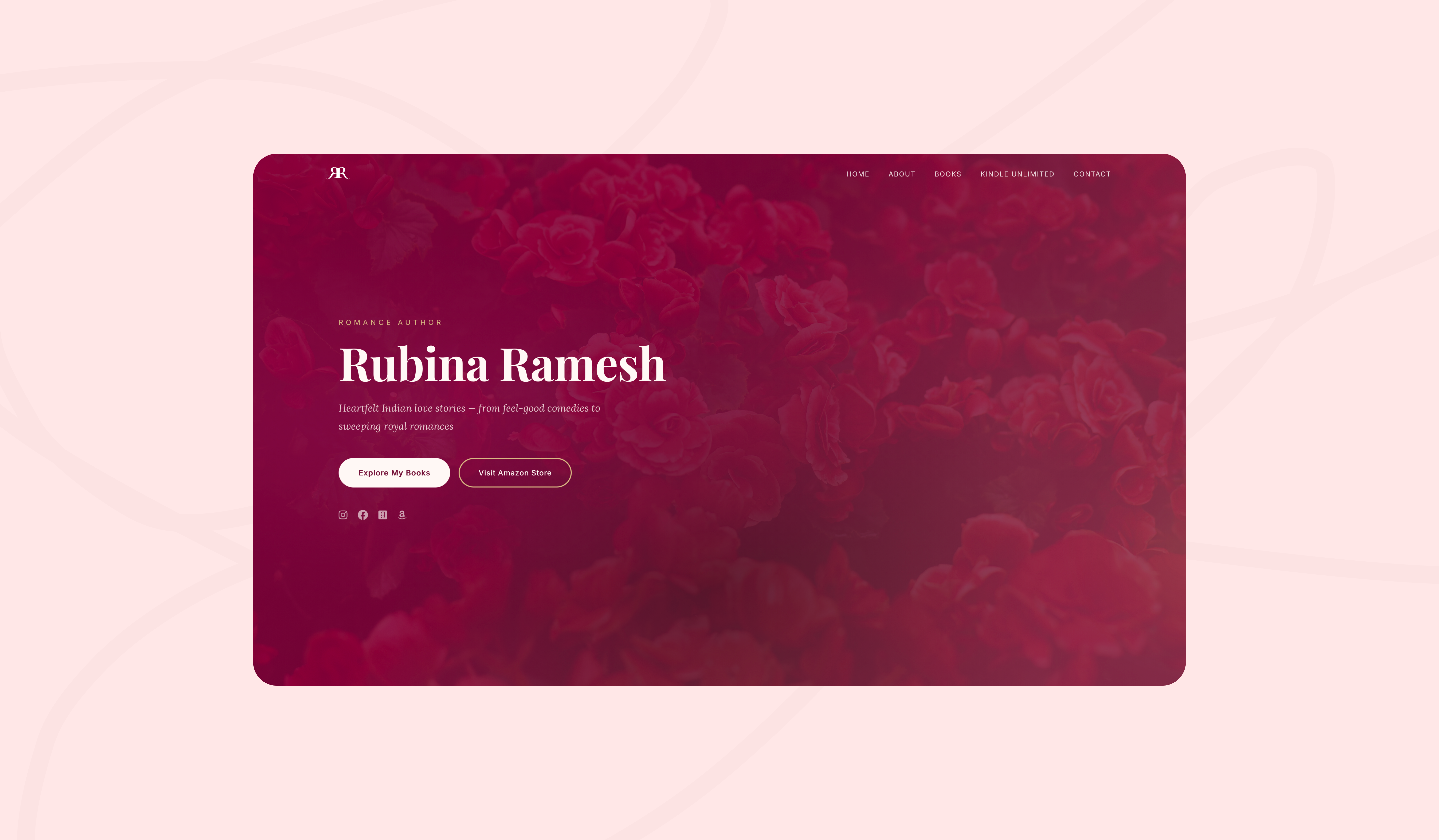 Rubina Ramesh — author portfolio website designed by XINA design studio